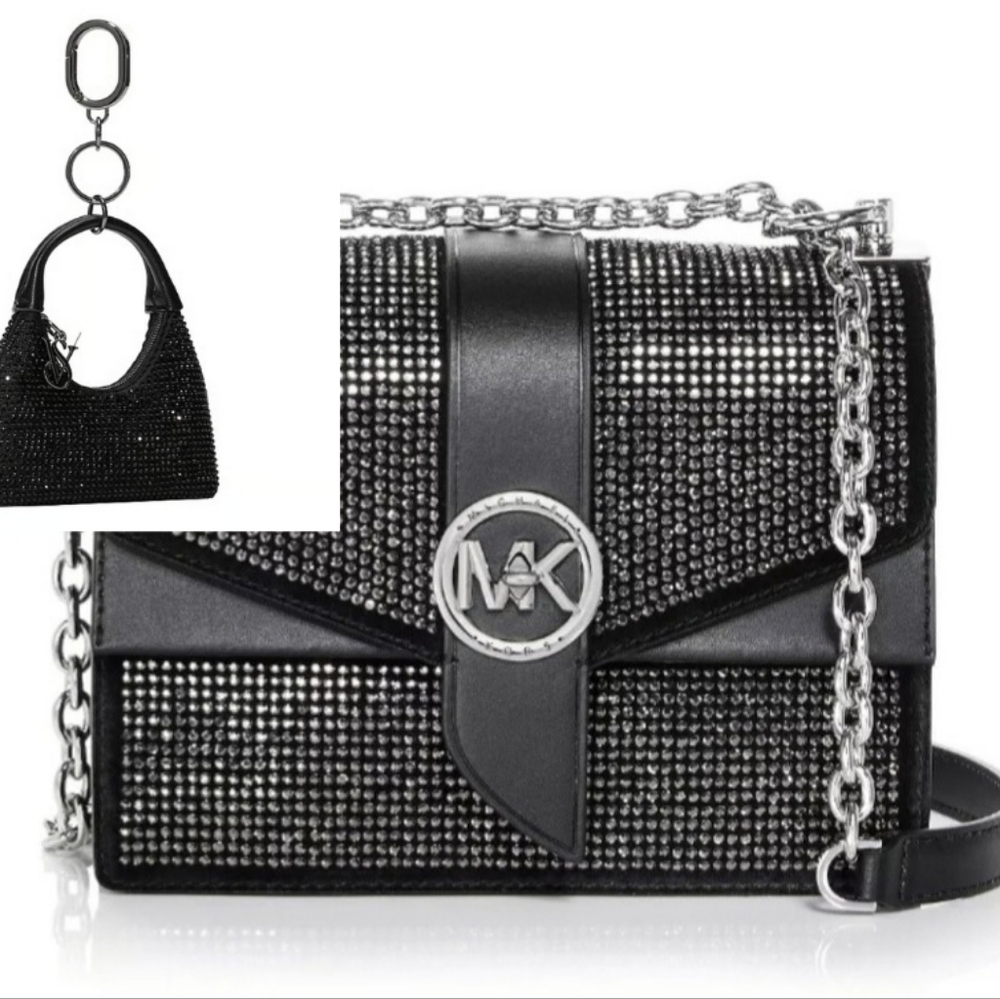 Michael Kors Rhinestone Greenwich Handbag And VS Handbag Charm